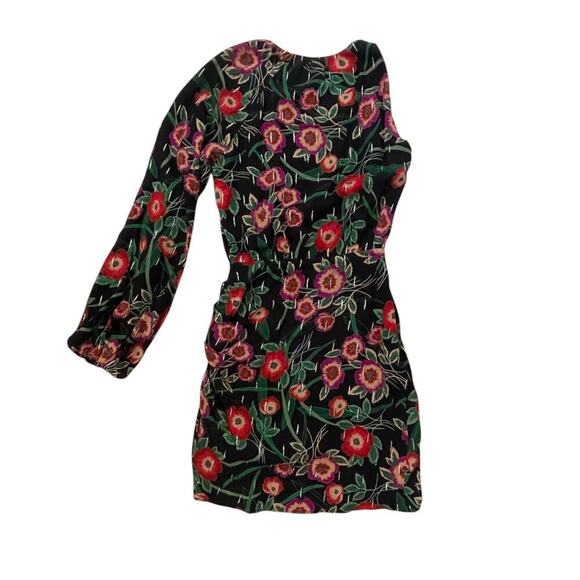 NWT MISA Los Angeles Hot Notta Mini Dress - Black Floral - One Shoulder Size XS - Picture 3 of 6